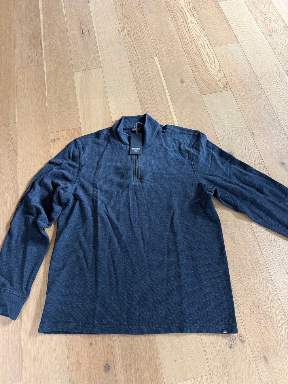 NWT Faherty Men’s Half-Zip Sweater in Dark Navy